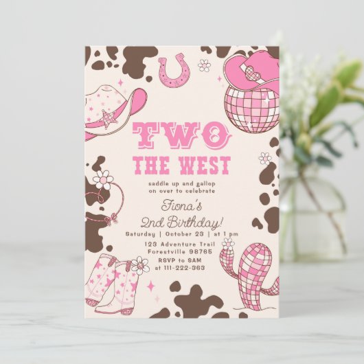 Twee de West Cowgirl 2e verjaardag Kaart (Staand voorkant)