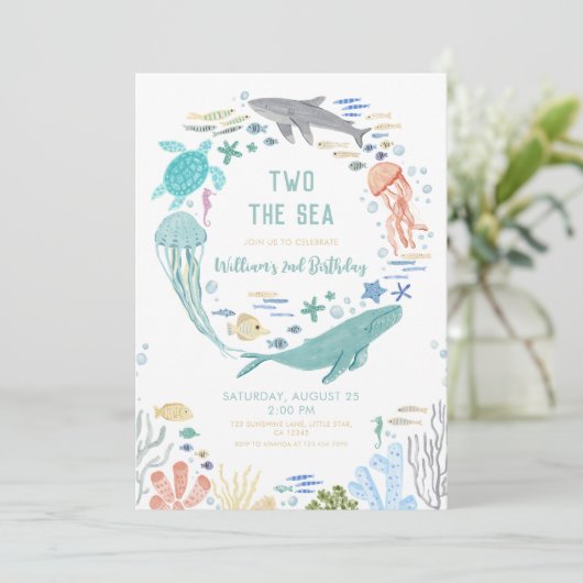 Twee De Zee Jongens 2e Verjaardag Kaart (Staand voorkant)