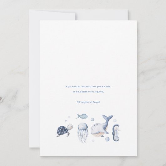 Twee De Zee Oceaan 2e Verjaardagsfeestuitnodiging Kaart (Achterkant)