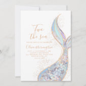 Twee de Zee Zeemeermin 2e Verjaardag Uitnodiging (Voorkant)