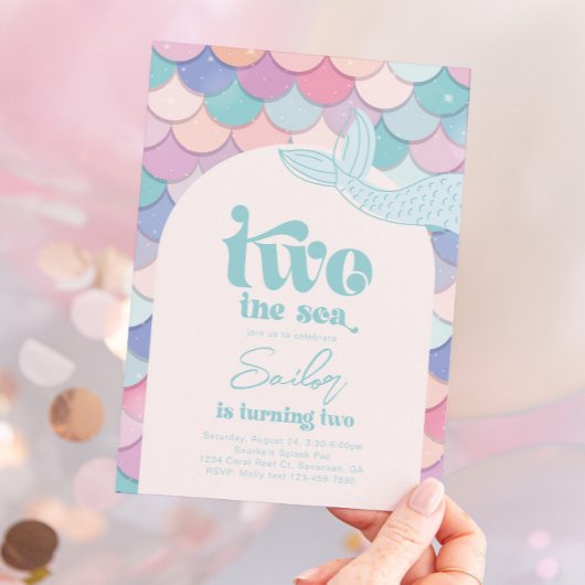 Twee de Zee Zeemeermin Uitnodiging