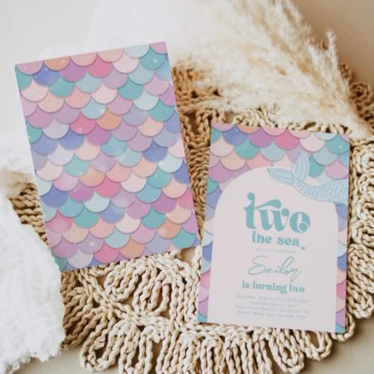Twee de Zee Zeemeermin Uitnodiging