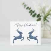 Twee deeg in Faux Blue Glitter look and Custom Tex Briefkaart (Staand voorkant)