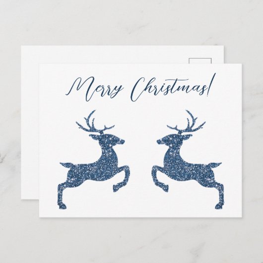 Twee deeg in Faux Blue Glitter look and Custom Tex Briefkaart (Voorkant / Achterkant)