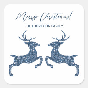 Twee deeg in Faux Blue Glitter look and Custom Tex Vierkante Sticker