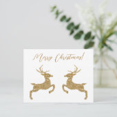 Twee deeg in Faux geel glitter met aangepaste teks Briefkaart (Staand voorkant)