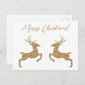 Twee deeg in Faux geel glitter met aangepaste teks Briefkaart (Voorkant / Achterkant)