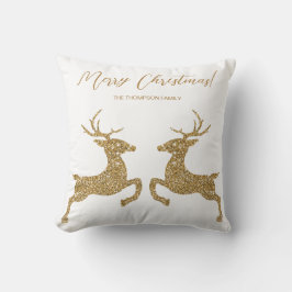 Twee deeg in Faux geel glitter met aangepaste teks Kussen