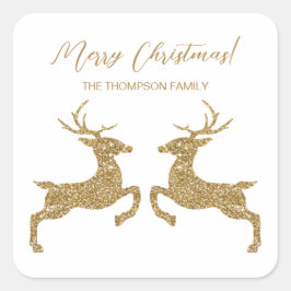 Twee deeg in Faux geel glitter met aangepaste teks Vierkante Sticker