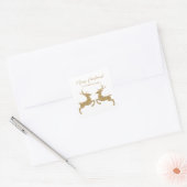 Twee deeg in Faux geel glitter met aangepaste teks Vierkante Sticker (Envelop)