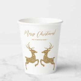 Twee deeg in Faux Glitter Kijk naar tekst Papieren Bekers