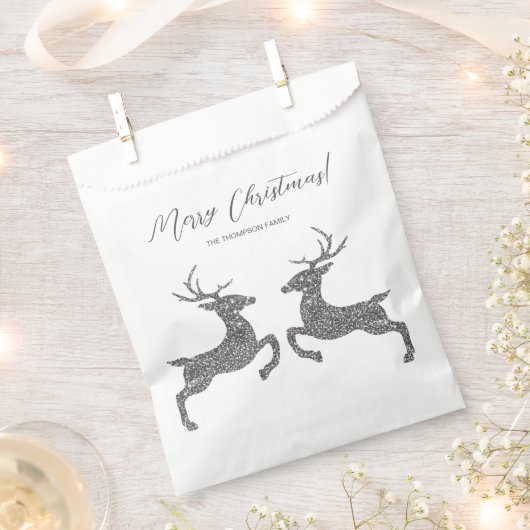 Twee deeg in Faux Silver Glitter met douanetekst Bedankzakje (Geknipt)