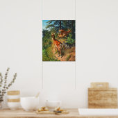 Twee deer en klap in het bos poster (Keuken)