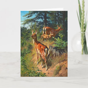 Twee deer en lul in de bosblanco kaart