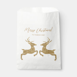Twee deer in Faux Geel Glitter met tekst Bedankzakje