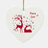 Twee deers in Love Heart Verloving Keramisch Ornament (Achterkant)
