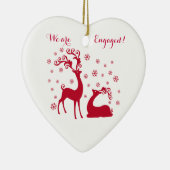 Twee deers in Love Verloving Heart shape Ornament (Rechts)