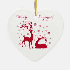 Twee deers in Love Verloving Heart shape Ornament