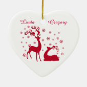 Twee deers in Love Verloving Heart shape Ornament (Achterkant)