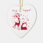 Twee deers in Love Verloving Heart shape Ornament (Links)