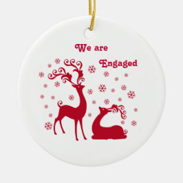 Twee deers in Love Verloving Ornament