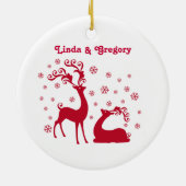Twee deers in Love Verloving Ornament (Achterkant)