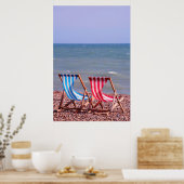 Twee dekletters op het strand poster (Keuken)