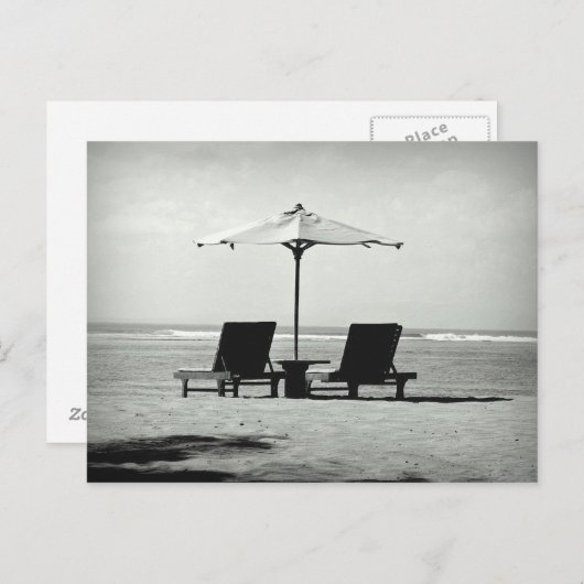 Twee dekstoelen op het strand briefkaart (Voorkant / Achterkant)