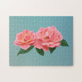 Twee delicate roze rozen legpuzzel (Horizontaal)