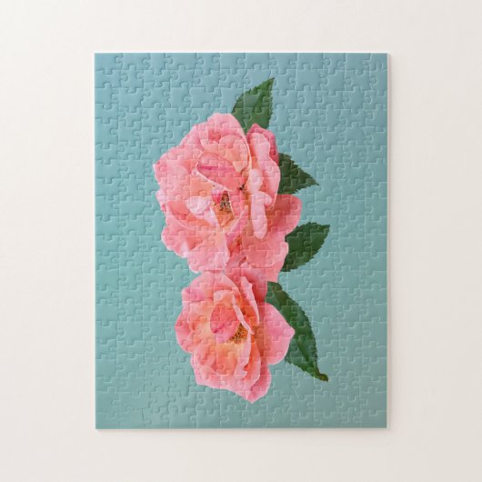Twee delicate roze rozen legpuzzel (Verticaal)