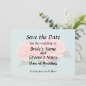 Twee Delicate Roze Rozen Save The Date (Staand voorkant)