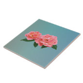 Twee delicate roze rozen tegeltje (Zijkant)