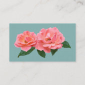 Twee delicate roze rozen visitekaartje (Achterkant)