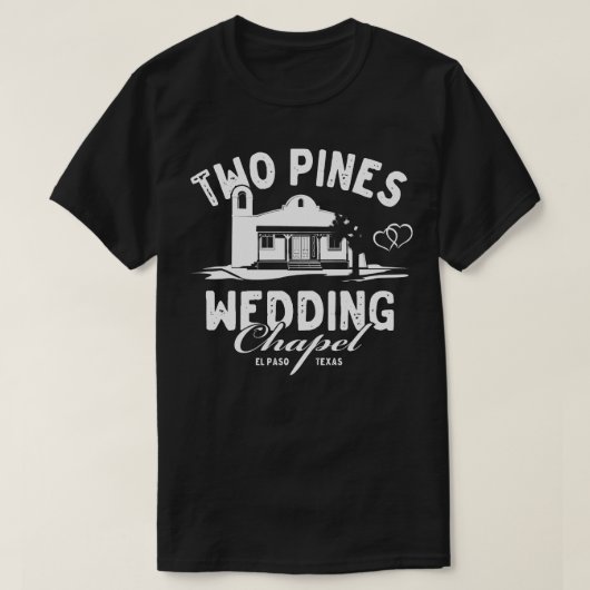 Twee dennen bruiloft kapel t-shirt (Design voorkant)