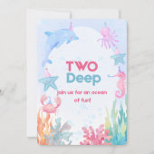 Twee Diepe Oceaangeburtagsuitnodiging Kaart (Voorkant)