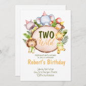 Twee dieren van de wilde partij kaart (Voorkant / Achterkant)