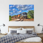 Twee diesellocomotieven met 60 x 40 inch groot canvas afdruk (Insitu (Slaapkamer))