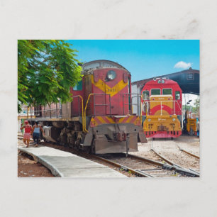 Twee diesellocomotives briefkaart