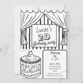 Twee Dimensional Comic Style Birthday Kaart (Voorkant)