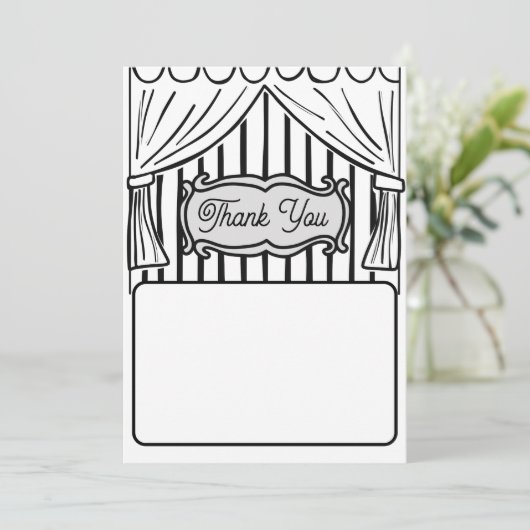 Twee Dimensional Comic Style Hartelijk dank Bedankkaart (Staand voorkant)