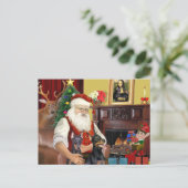 Twee Dobermanns van Sinterklaas Feestdagenkaart (Staand voorkant)