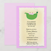 Twee dodenerwten in een baby shower met de peul kaart (Voorkant / Achterkant)