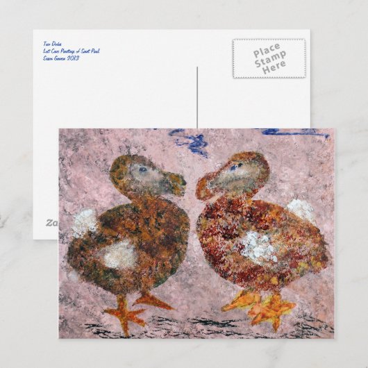 Twee Dodos Briefkaart (Voorkant / Achterkant)