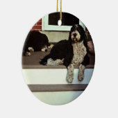 twee doedels op porch keramisch ornament (Rechts)