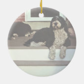 twee doedels op porch keramisch ornament (Achterkant)