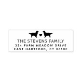 Twee Dogs Heart Name & Address Zelfinktende Stempel (Design)