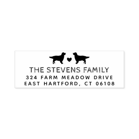 Twee Dogs Heart Name & Address Zelfinktende Stempel (Design)
