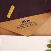 Twee Dogs Heart Name & Address Zelfinktende Stempel