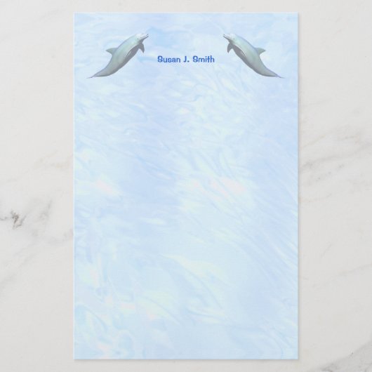 Twee Dolfijnen Briefpapier (Voorkant)