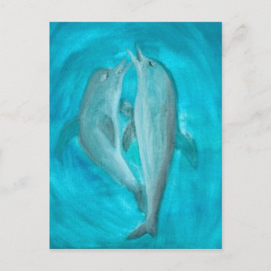 Twee dolfijnen die Wilde en Vrije in de Oceaan spe Briefkaart (Voorkant)
